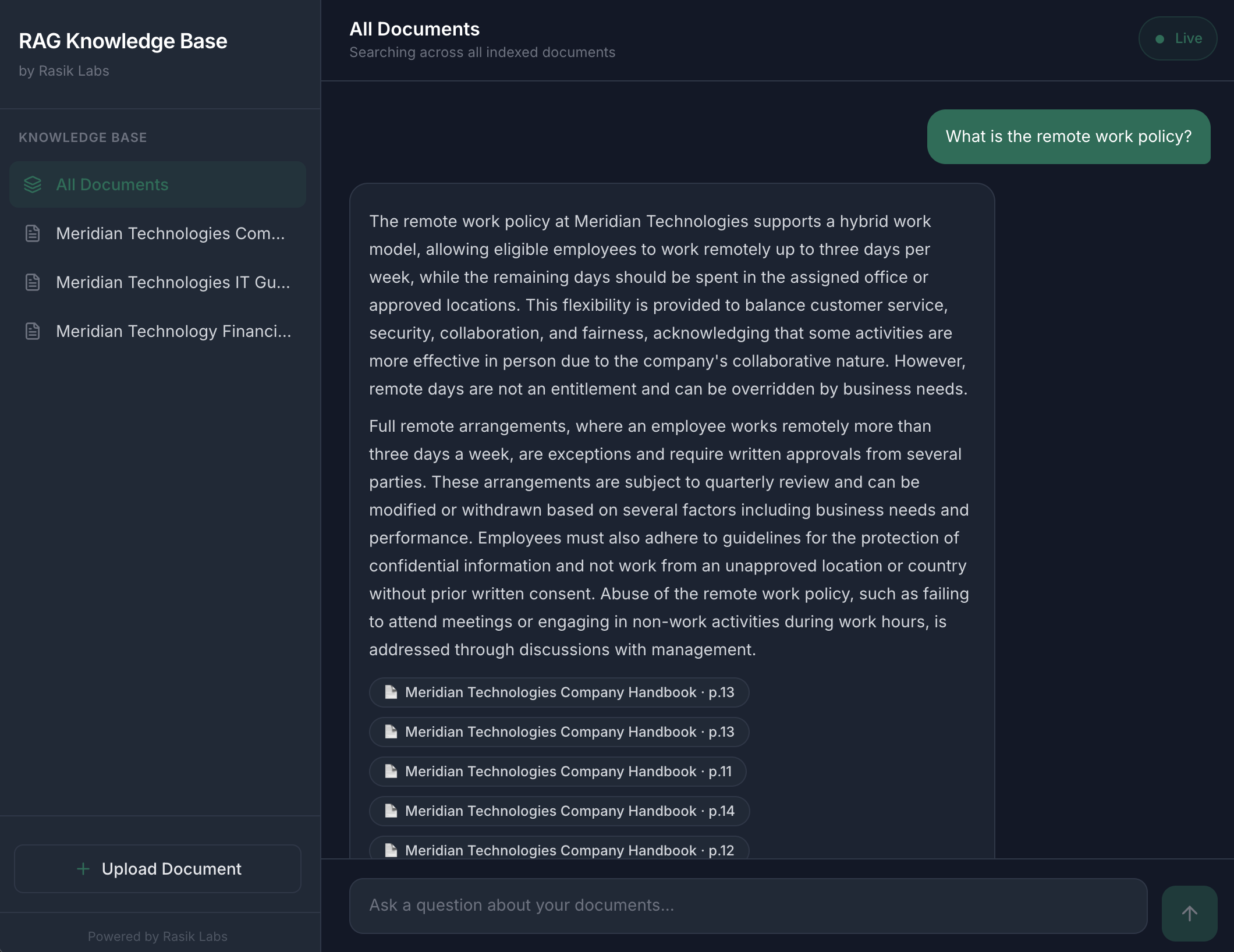 RAG chatbot for company knowledge bases